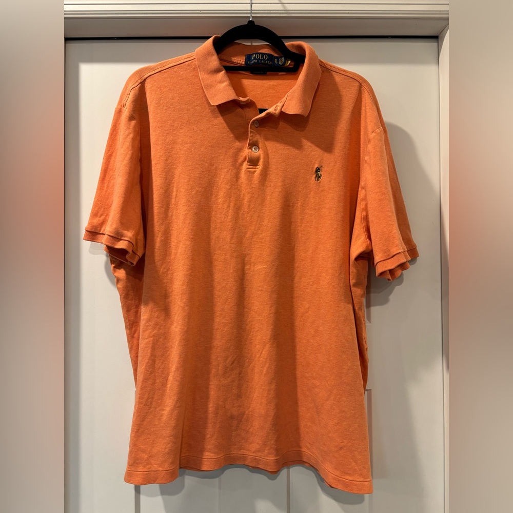 Polo by Ralph Lauren Orange Short-Sleeve Classic Fit Polo with Embroidered Pony